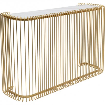 Console Wire gold 142x43cm Kare Design