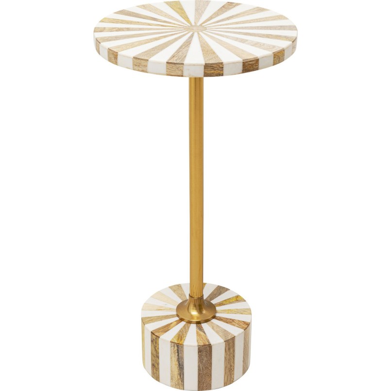 Table d appoint Domero Cirque laiton blanc Ø25cm