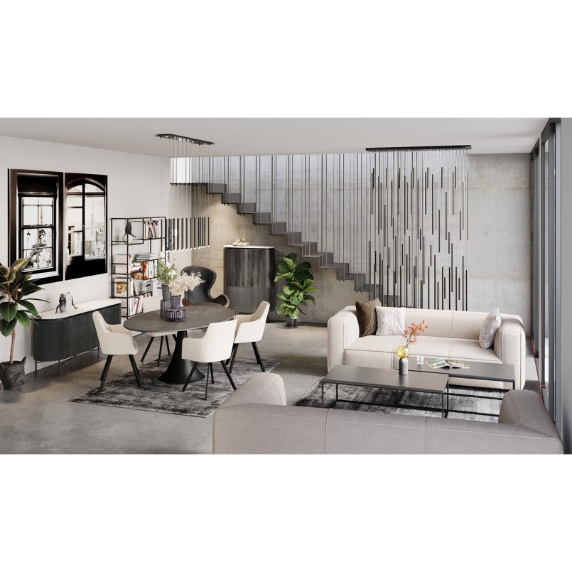 Suspension Living Vegas Deluxe noir mat LED