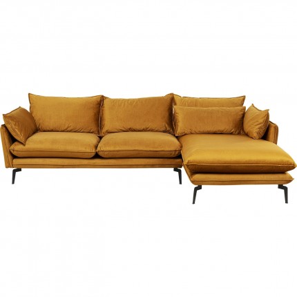 Corner Sofa Monza right velvet ocher Kare Design Corner Sofa Monza right velvet ocher Kare Design
