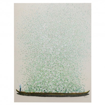 Picture Touched Flower Boat beige and green 120x160cm Kare Design Picture Touched Flower Boat beige and green 120x160cm Kare Design