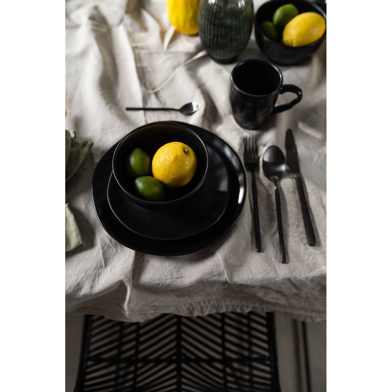 Couverts Gloria noir (16-pcs)