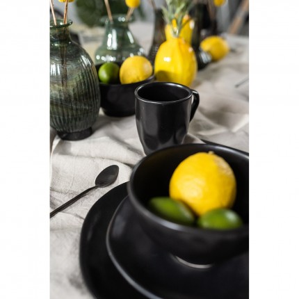 Plate Organic Ø20cm black (4/Set) Kare Design