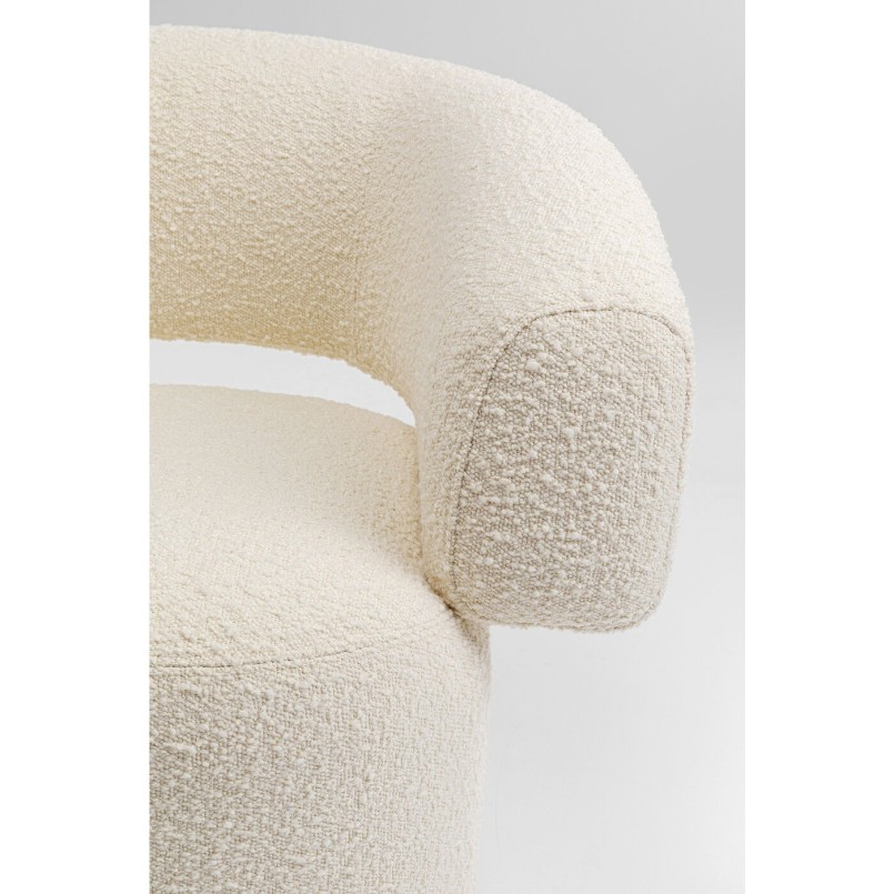 Fauteuil pivotant Maye crème