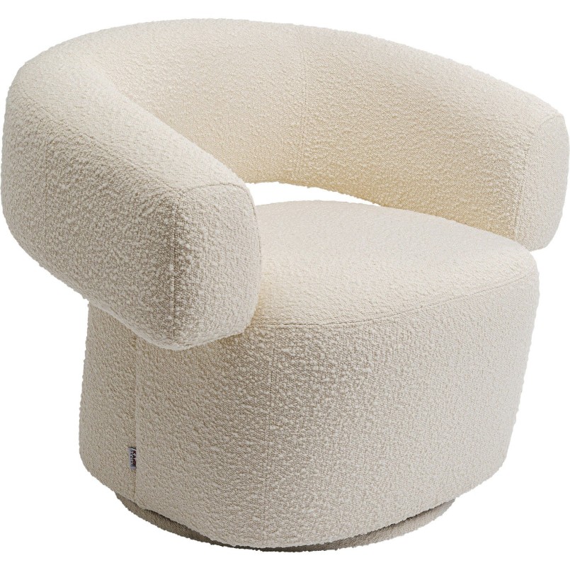 Fauteuil pivotant Maye crème