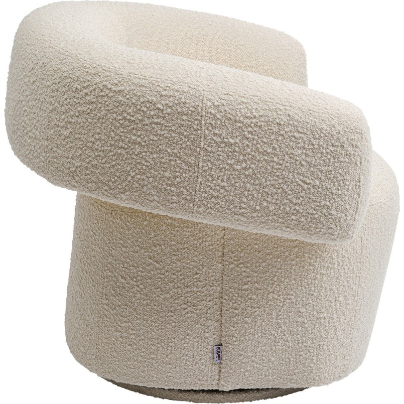 Fauteuil pivotant Maye crème
