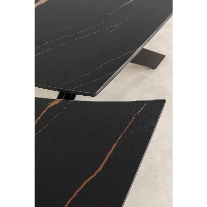 Table à rallonges Twist noir 120(30+30)x90cm