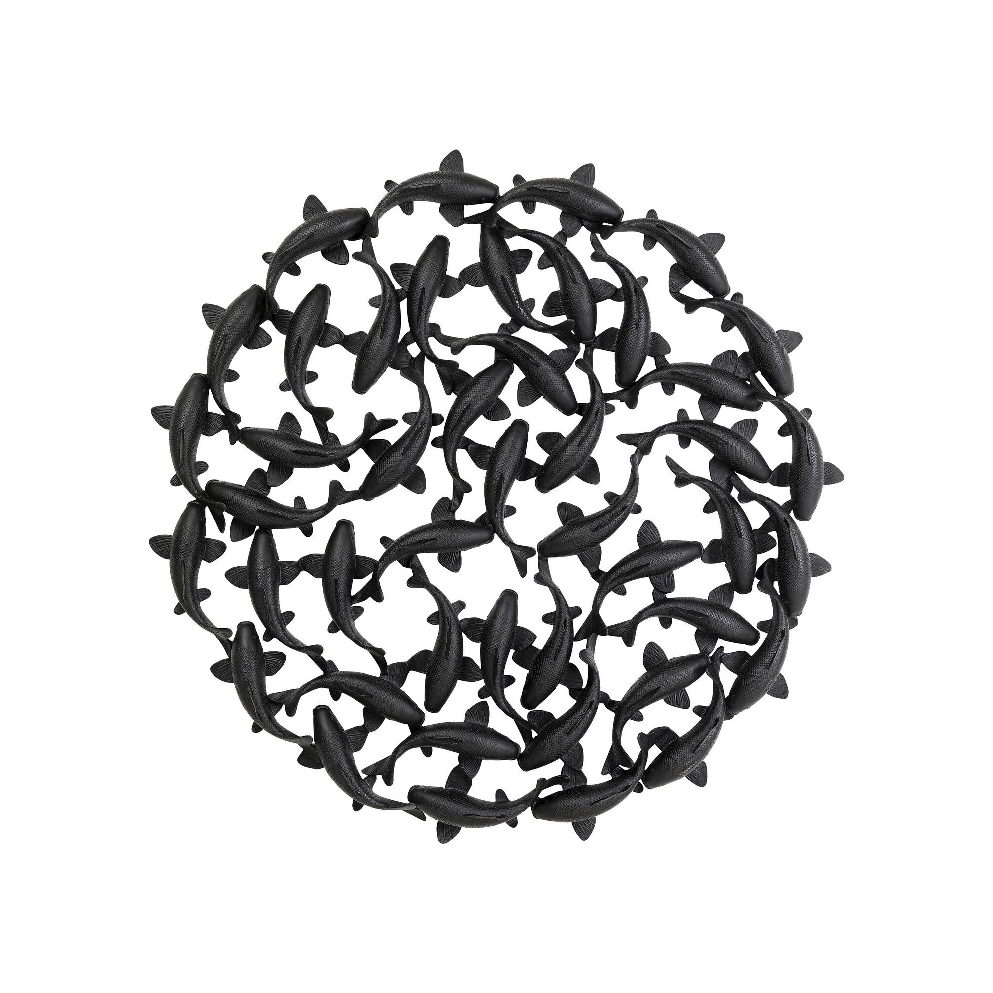 Objet mural School of Koi noir Ø160cm