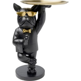 Table d appoint Cool Bulldog Tray noir 34x55cm