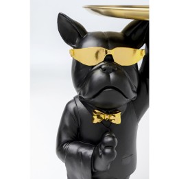 Table d appoint Cool Bulldog Tray noir 34x55cm