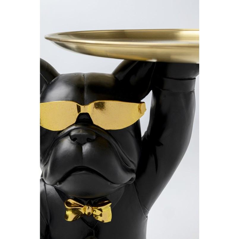 Table d appoint Cool Bulldog Tray noir 34x55cm