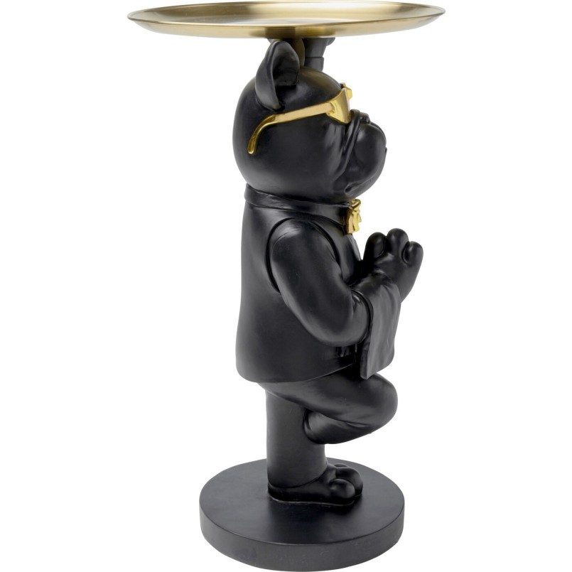Table d appoint Cool Bulldog Tray noir 34x55cm