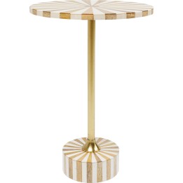 Table d appoint Domero Cirque laiton blanc Ø40cm