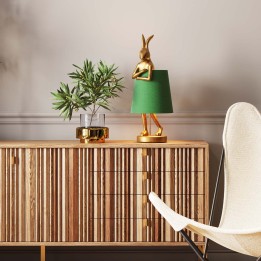 Lampe à poser Animal Rabbit doré/vert 68cm