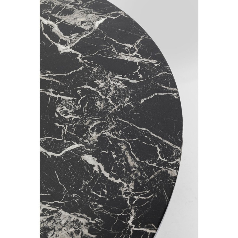 Table Schickeria look marbre noir Ø80cm