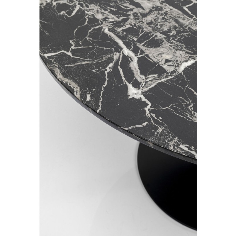 Table Schickeria look marbre noir Ø80cm
