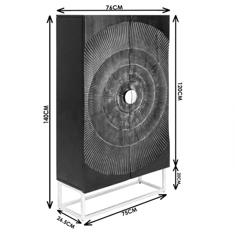 Armoire Madeira foncé 76x140cm