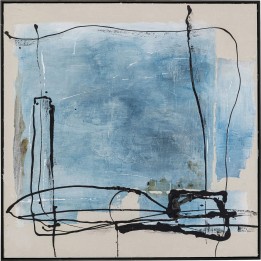 Tableau encadré Dust bleu 100x100cm
