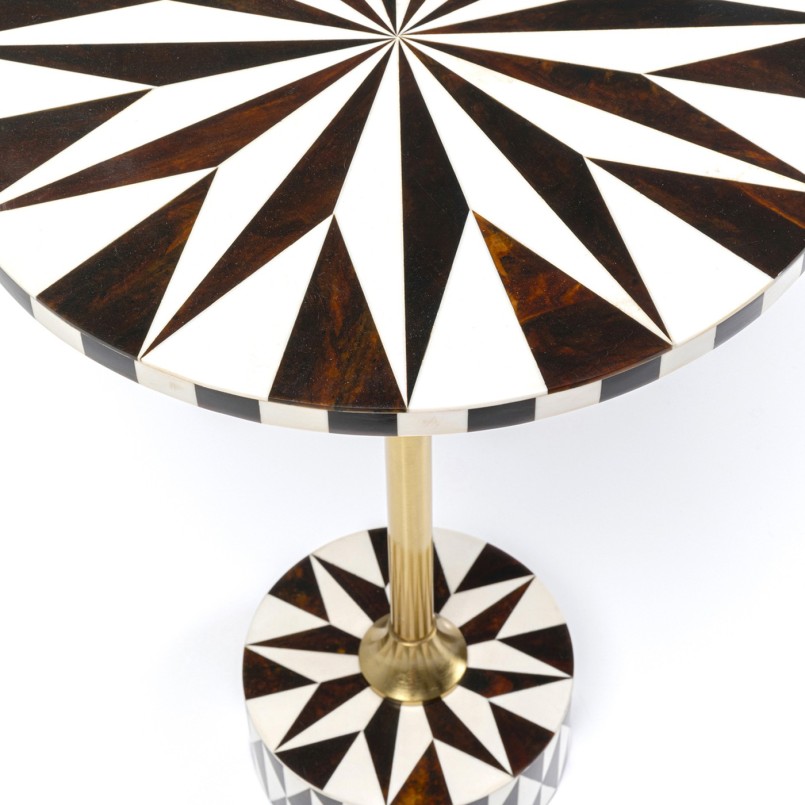 Table d appoint Domero Star noir blanc Ø40cm
