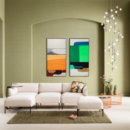 Tableau encadré Abstract Shapes vert 73x143cm