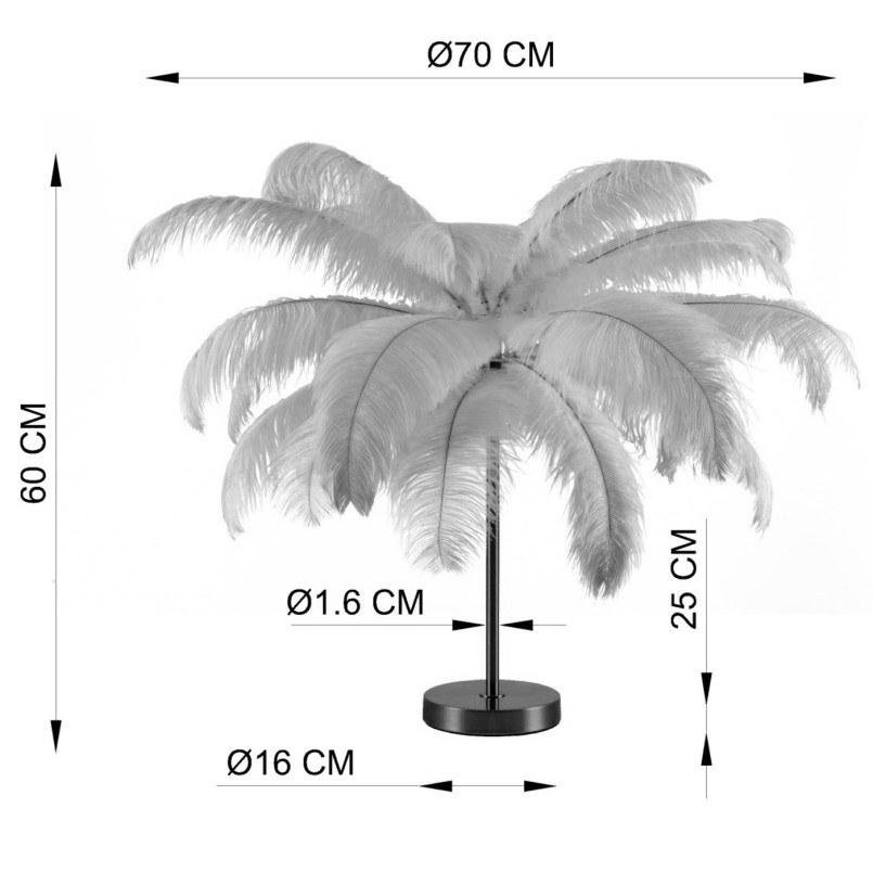 Lampe à poser Feather Palm Rusty Red  60cm