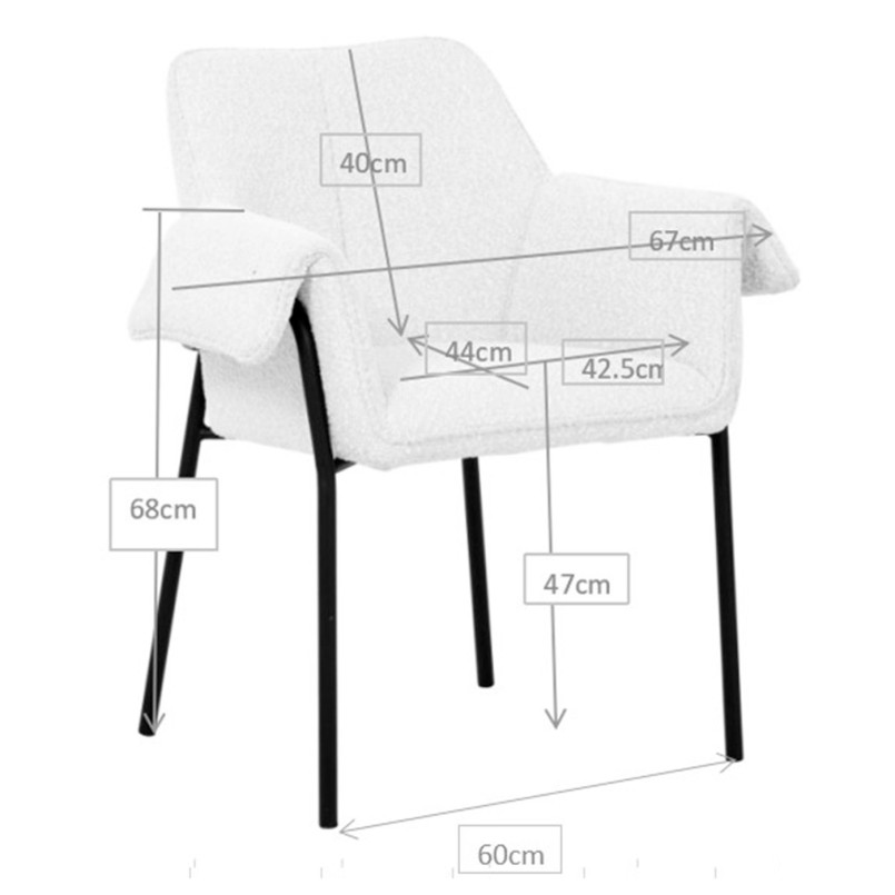 Chaise a. acc. Bess crème