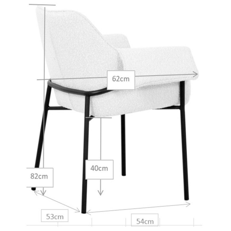 Chaise a. acc. Bess crème