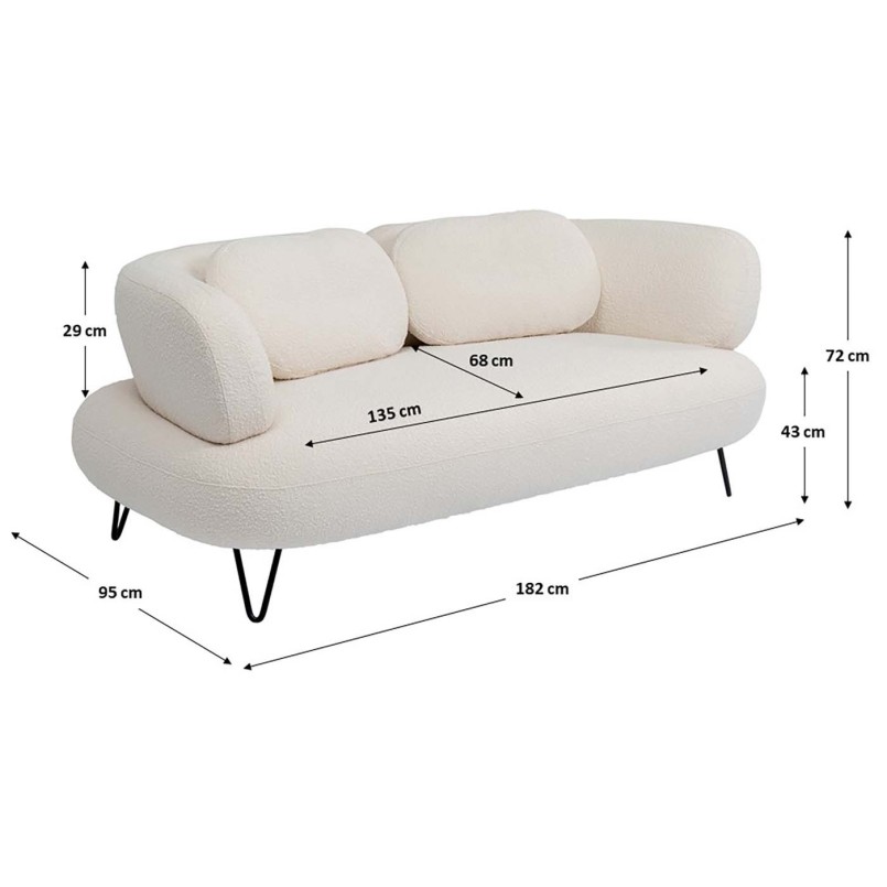 Canapé Peppo 2-places blanc 182cm
