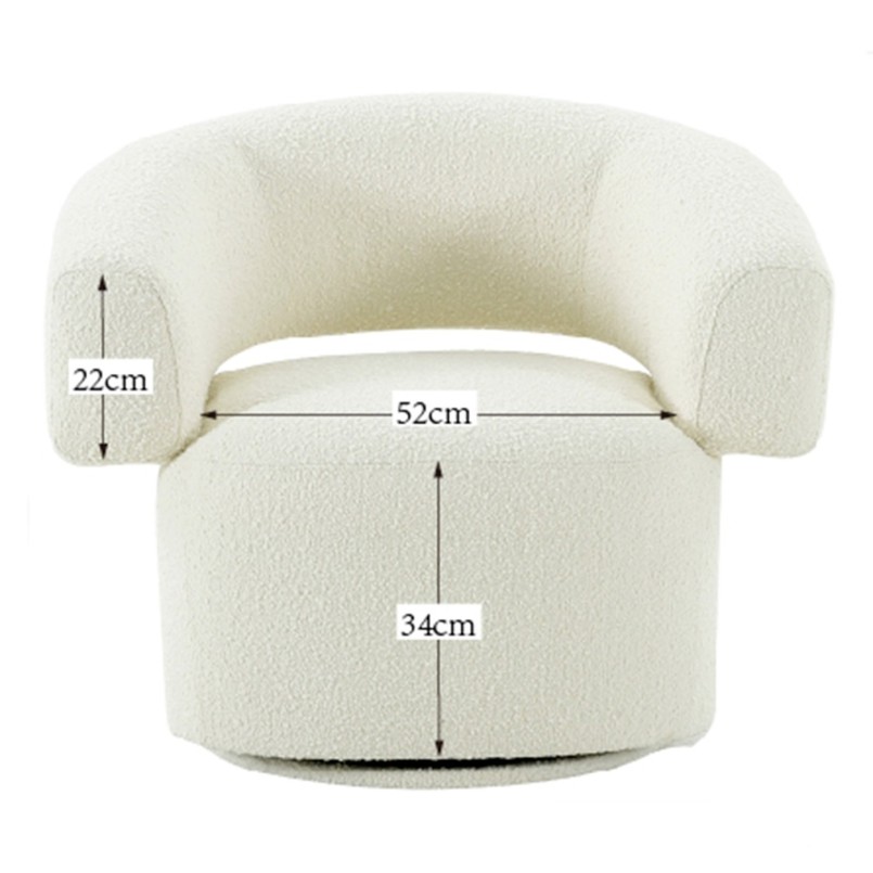 Fauteuil pivotant Maye crème