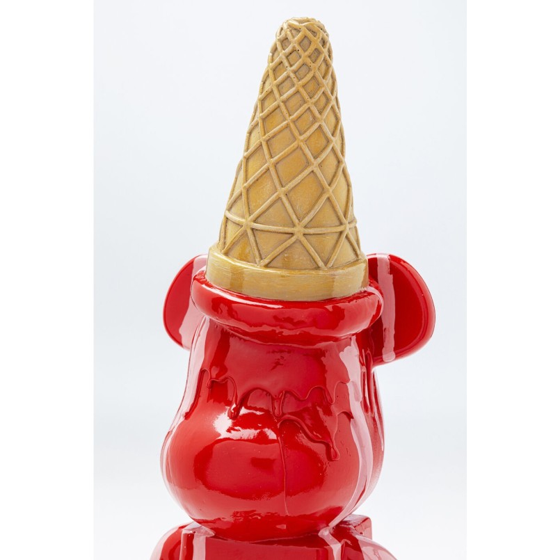 Figurine décorative Gelato Bear rouge 40cm