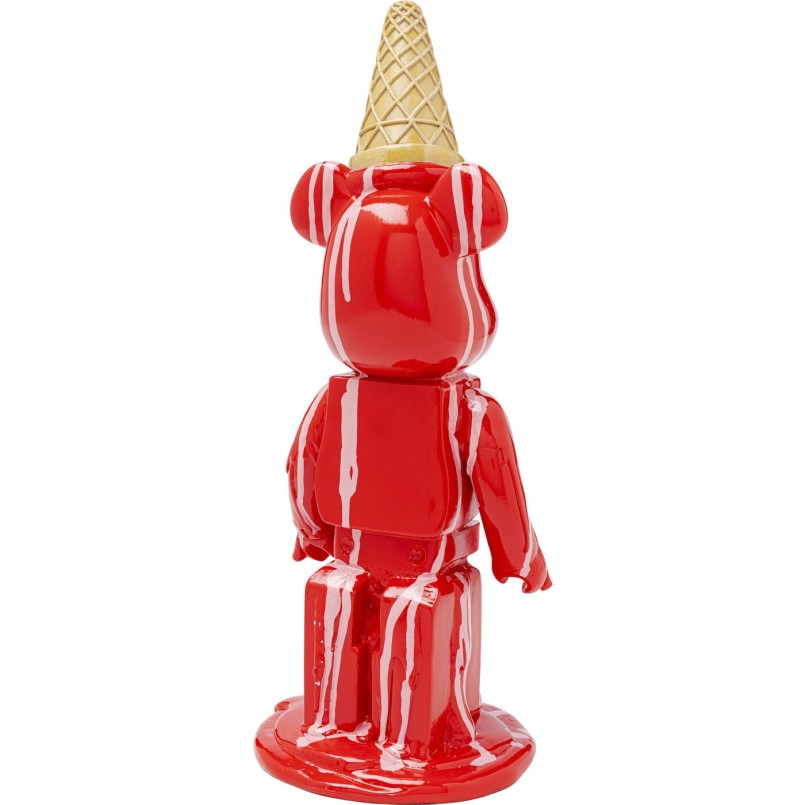 Figurine décorative Gelato Bear rouge 40cm