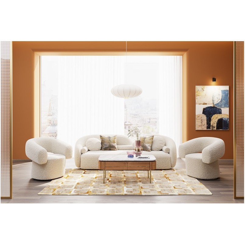 Fauteuil pivotant Maye crème