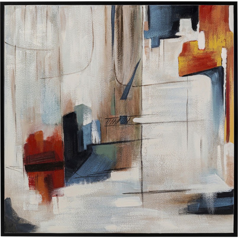 Tableau encadré Visione Obliquo 100x100cm