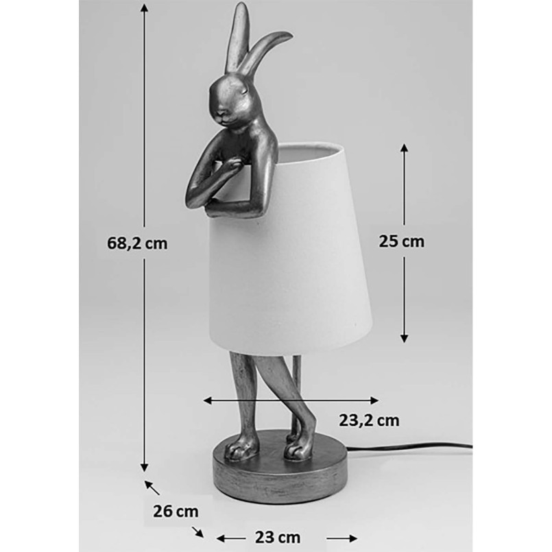Lampe à poser Animal Rabbit noir 68cm