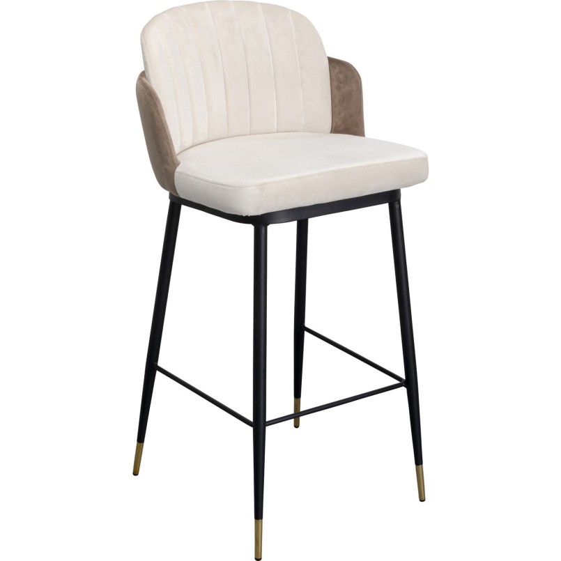 Chaise de bar Hojas beige