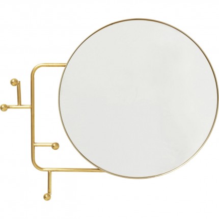 Wall Coat Rack Tristan Mirror Ø65cm gold Kare Design Wall Coat Rack Tristan Mirror Ø65cm gold Kare Design