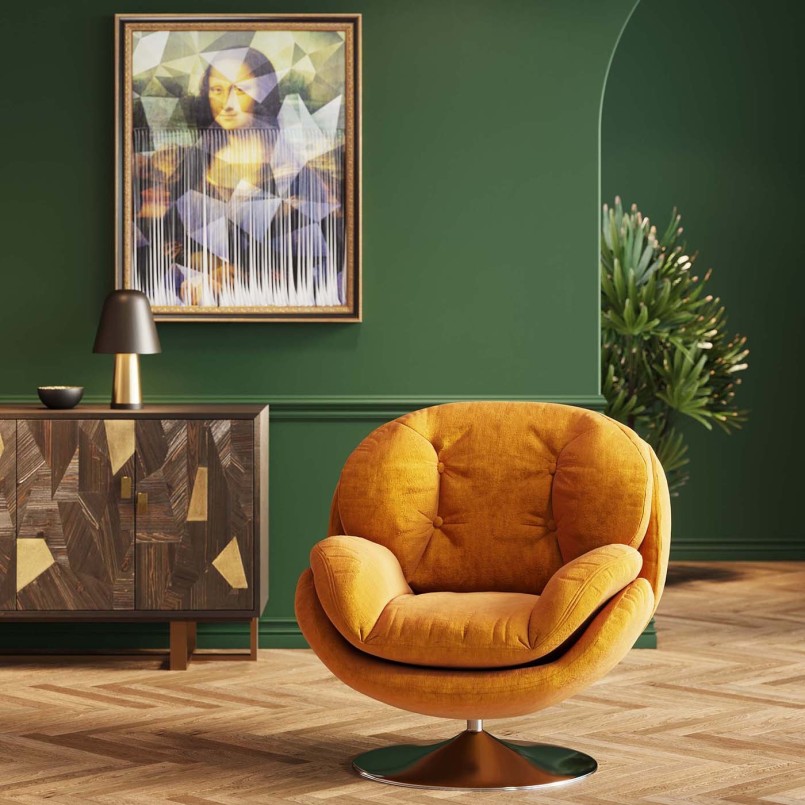 Fauteuil pivotant Cosy ambre