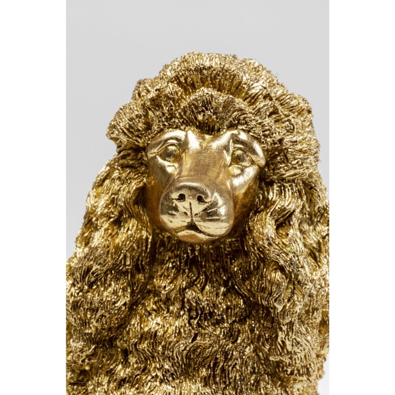 Figurine décorative Mrs Poodle doré 34cm