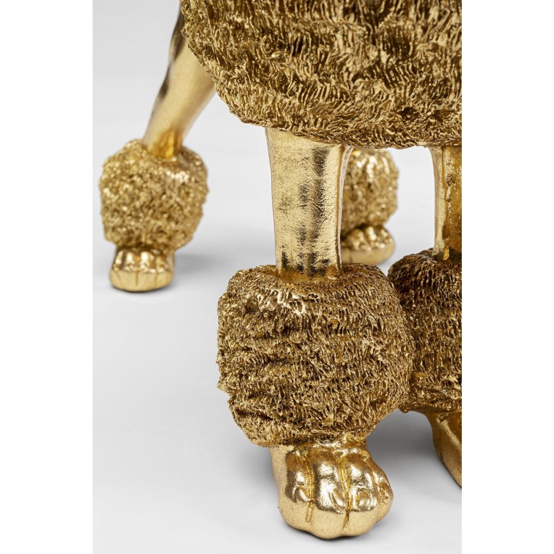 Figurine décorative Mrs Poodle doré 34cm