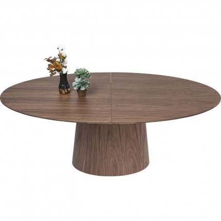 Uitschuifbare eettafel Benvenuto ovaal walnoot Kare Design