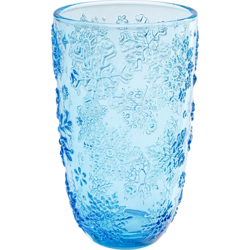 Verre à eau Ice Flowers bleu