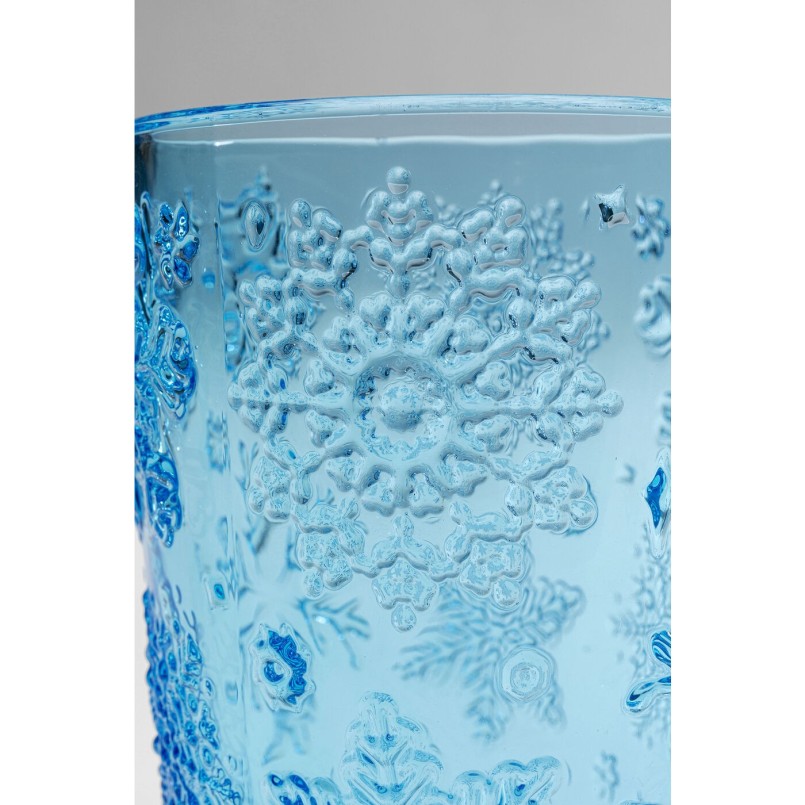 Verre à eau Ice Flowers bleu