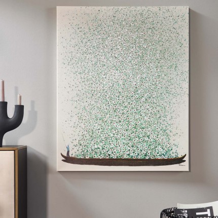 Picture Touched Flower Boat beige and green 120x160cm Kare Design Picture Touched Flower Boat beige and green 120x160cm Kare Design