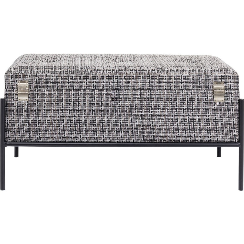 Banquette Buttons Storage noir-blanc PM