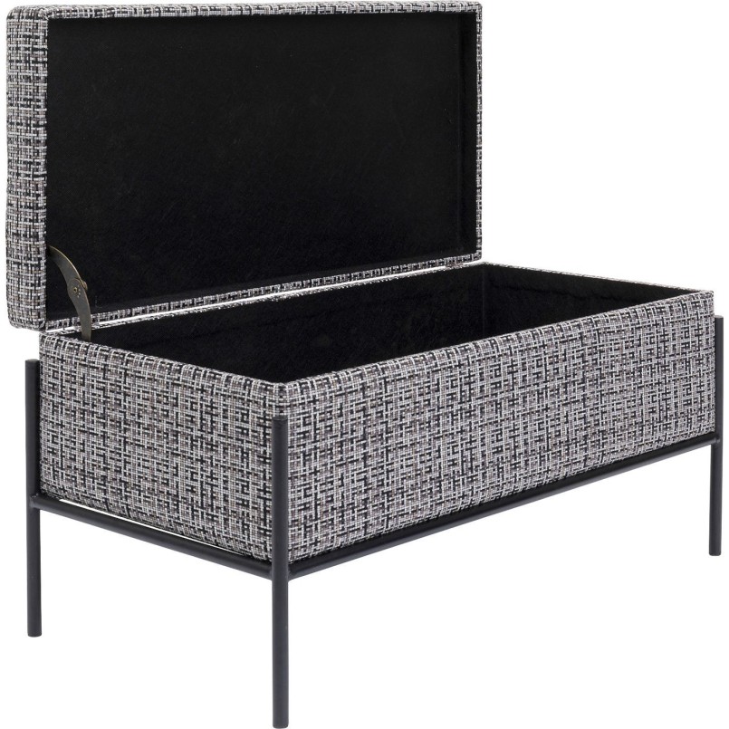Banquette Buttons Storage noir-blanc PM