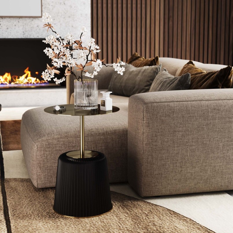 Bijzettafel in zwart en goud - Endless Vegas - Kare Design