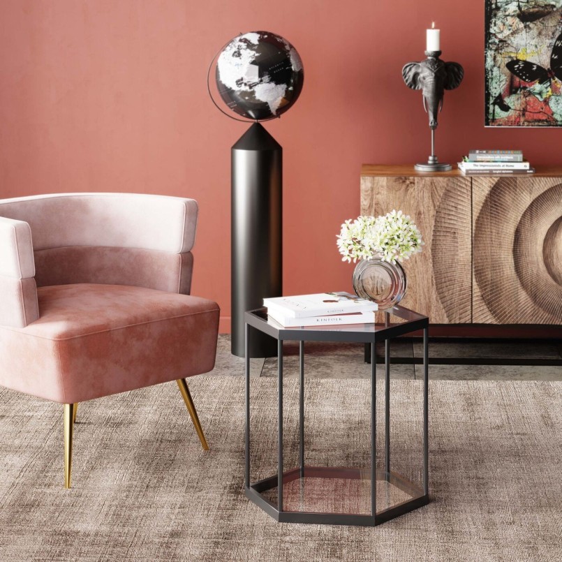 Roze fluwelen retro fauteuil - Sandwich - Kare Design