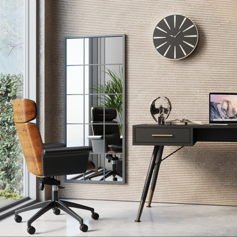 Zwarte draaibare bureaustoel - Check Out - Kare Design