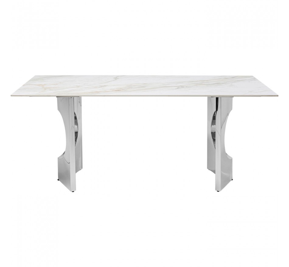 Eettafel Eternity Oho 180x90cm wit en chroom Kare Design Eettafel Eternity Oho 180x90cm wit en chroom Kare Design