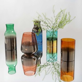 Turquoise glazen vaas - Glow - Kare Design